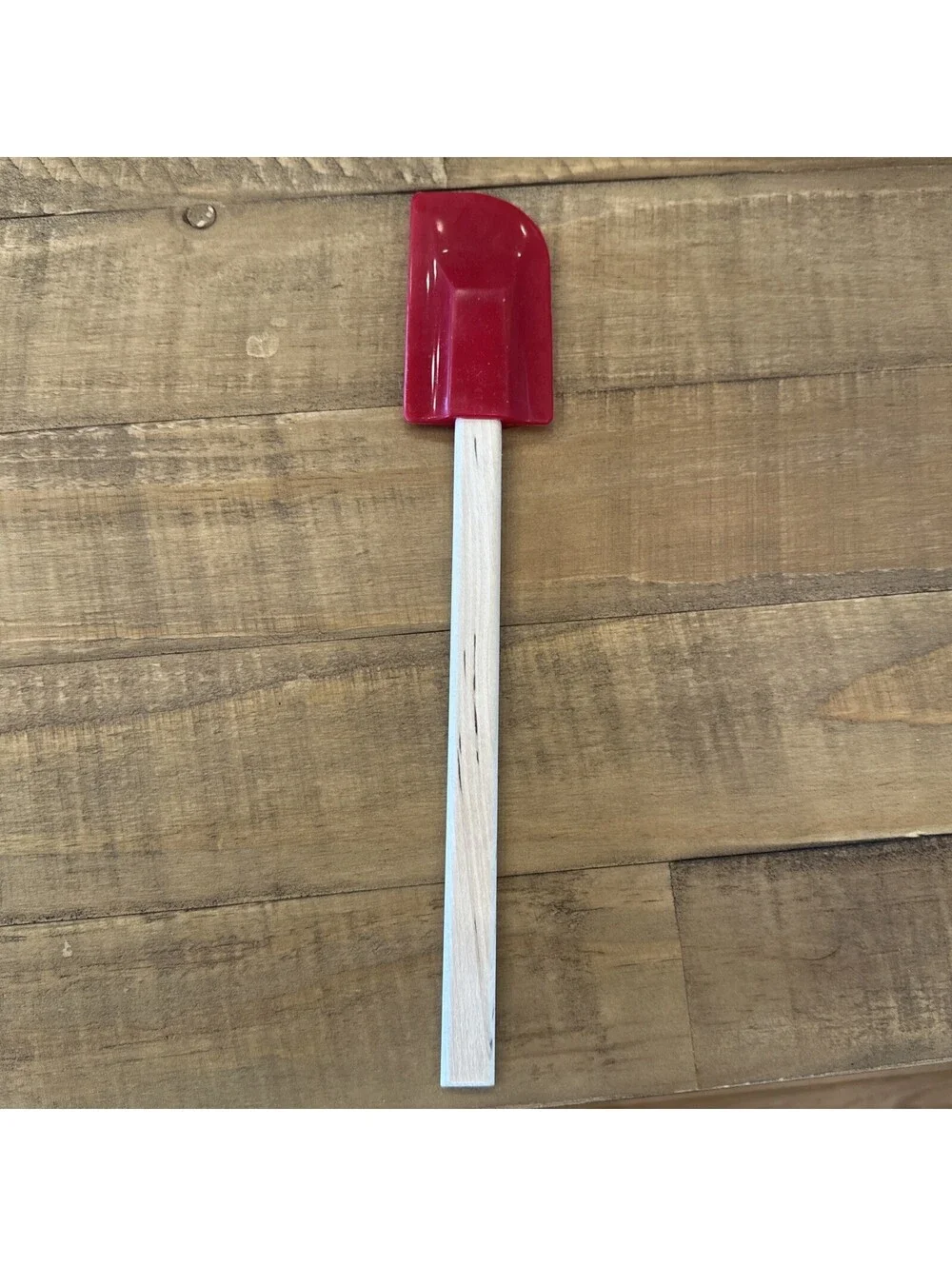 Williams Sonoma Silicone Spatula Red Head Wood Handle Kitchen Tool Scraper